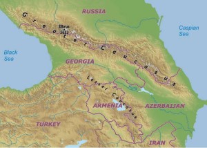 Caucasus Mountains Map